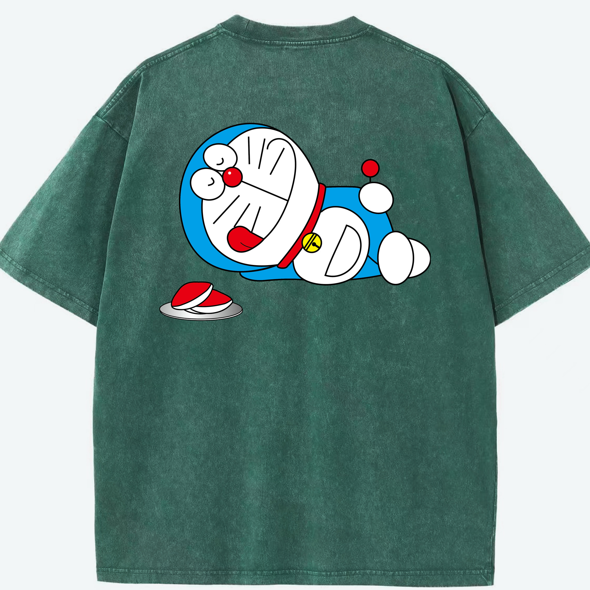 （画像用） ドラえもん Doraemon 綿100% ヴィンテージ風 半袖Tシャツ（背面プリント）